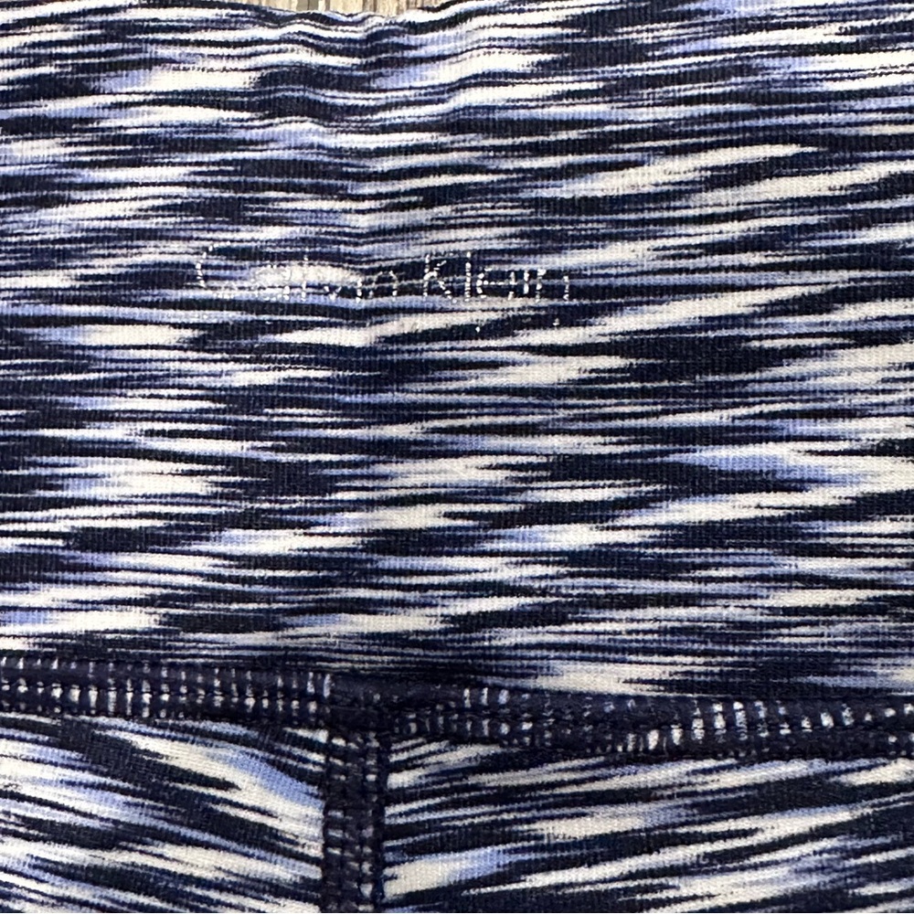 Calvin Klein Performance Quick Dry Blue and White Activewear Leggings Medium - Picture 5 of 5
